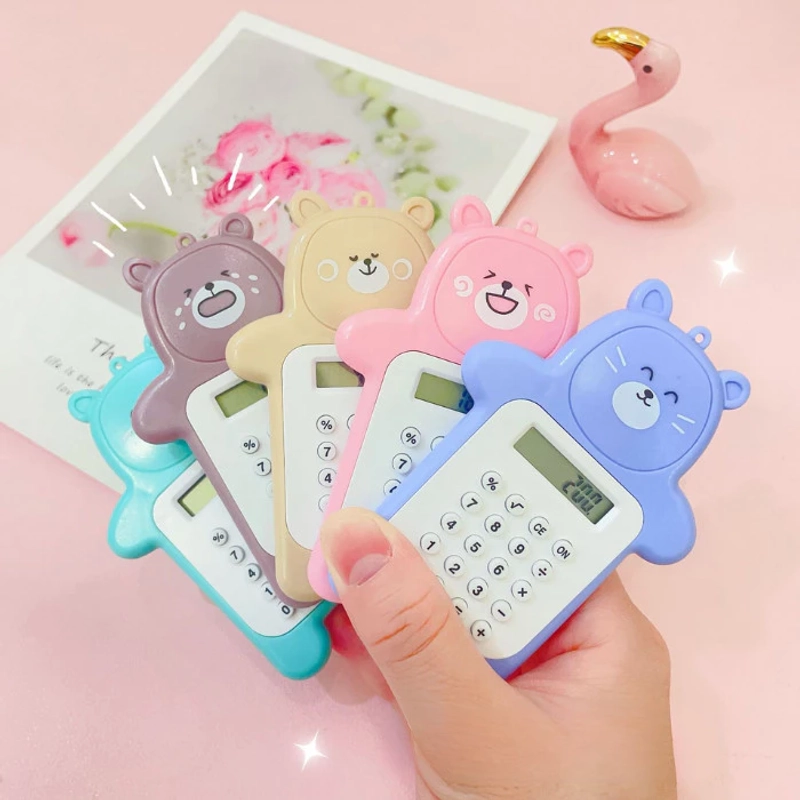 Product image KAHASIL - Kalkulator Calculator Mini Portable Motif Beruang 8 Digit Tombol Karet KMJ102 all variant COKELAT